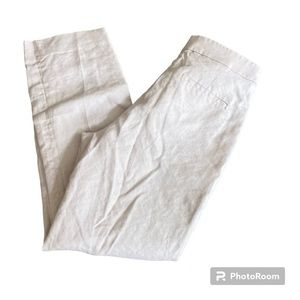 J Crew Kate Straight Leg Pants Stretch Linen Pale Pink Size 4 Career